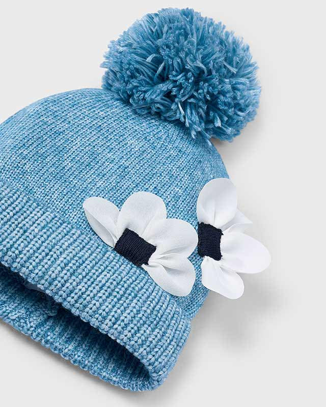 Set 3 pezzi cappello+scaldacollo+guanti bambina Mayoral fiore celeste Mayoral 4 Anni 104cm