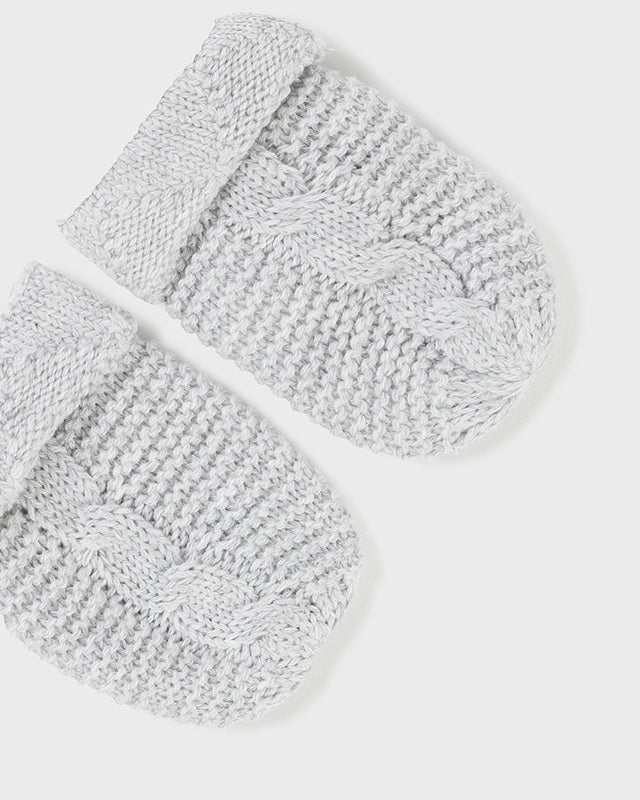 Set 3 pezzi cappello sciarpa e manopole neonata Mayoral grigio perla Mayoral Perla