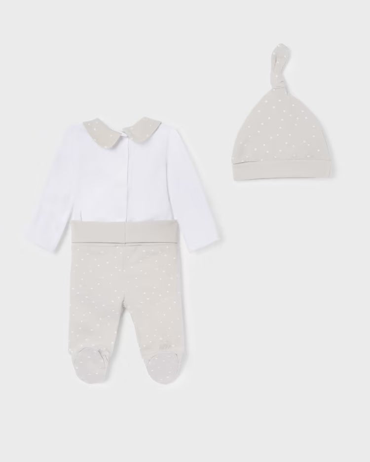 Set 3 pezzi neonati unisex colore neutro fresco cotone Mayoral Newborn - ErreGiModaBimbo