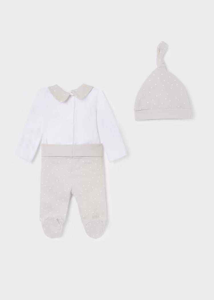 Set 3 pezzi neonati unisex colore neutro fresco cotone Mayoral Newborn - ErreGiModaBimbo