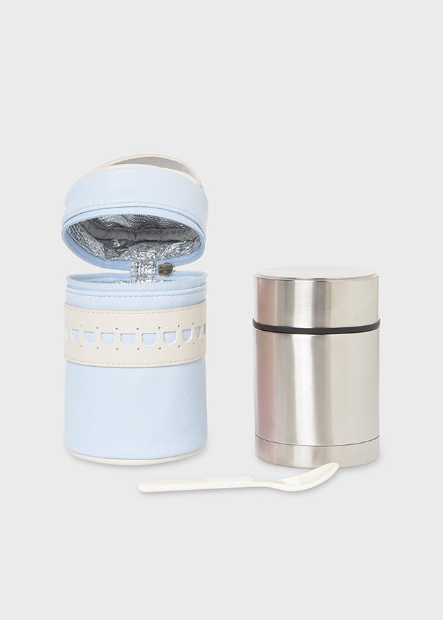Set 3 pezzi portapappa Mayoral termos con federa in ecopelle azzurro - ErreGiModaBimbo