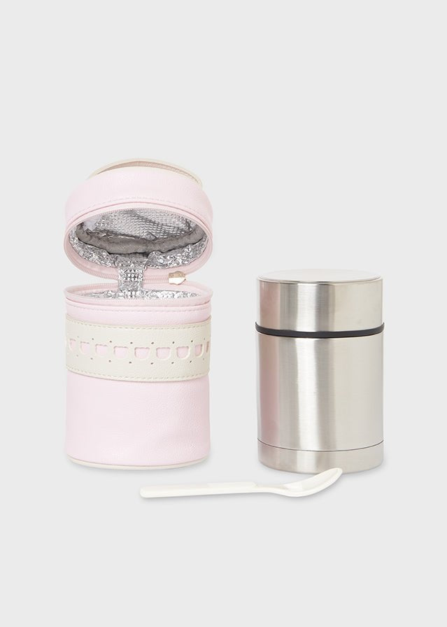 Set 3 pezzi portapappa Mayoral termos con federa in ecopelle rosa - ErreGiModaBimbo