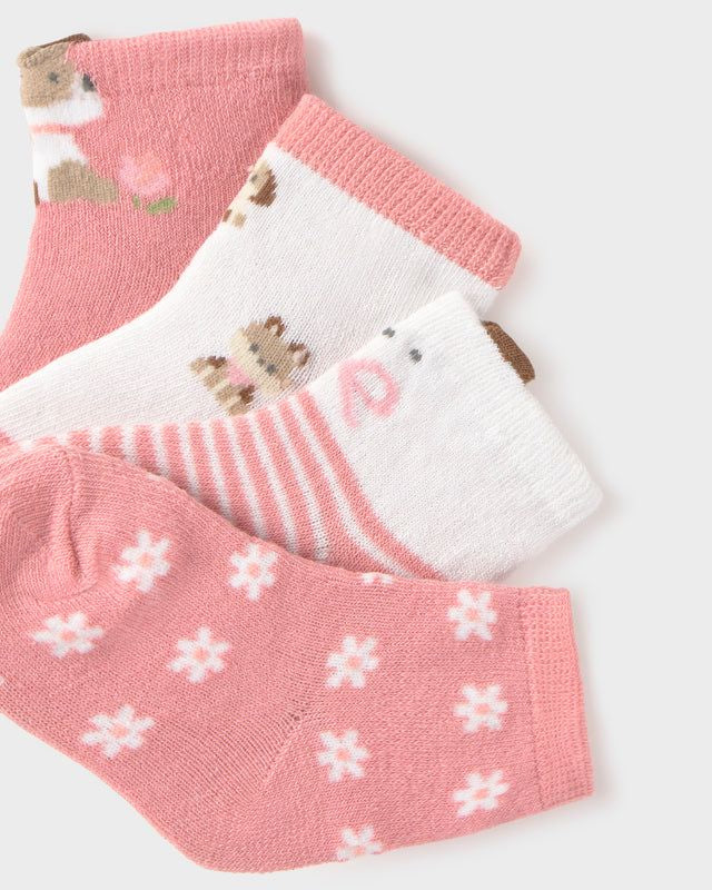 Set 4 calzini corti cani neonata Mayoral Newborn rosa Mayoral 0 Mesi 55cm