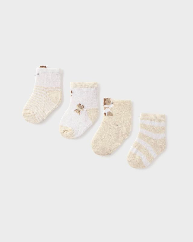 Set 4 calzini corti cani neonata Mayoral Newborn beige chiaro Mayoral 0 Mesi 55cm