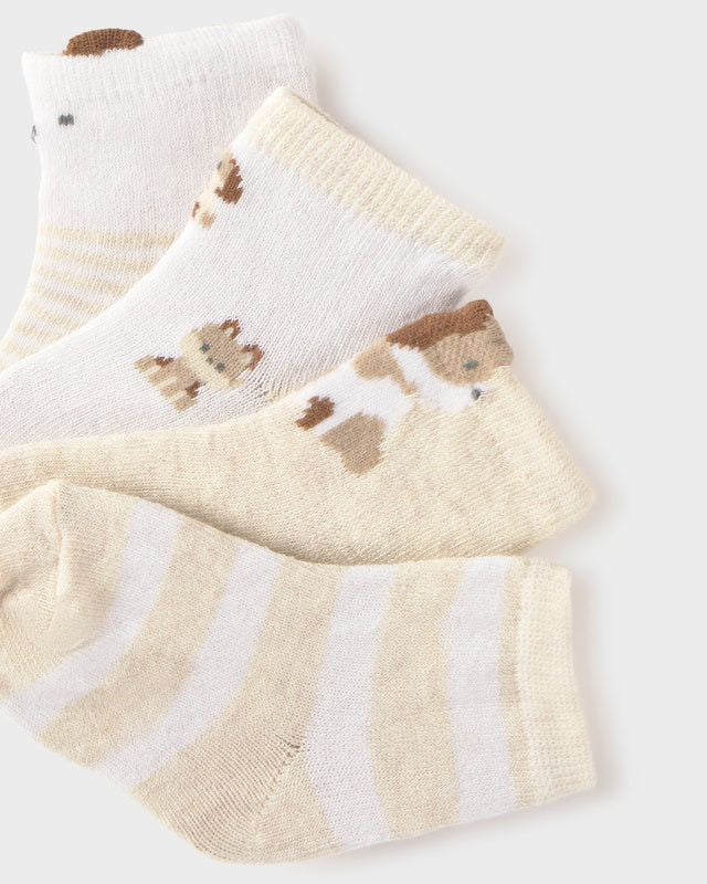 Set 4 calzini corti cani neonata Mayoral Newborn beige chiaro Mayoral 0 Mesi 55cm