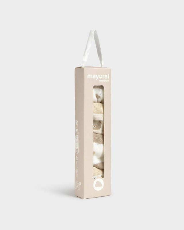 Set 4 calzini corti orsetti neonato Mayoral Newborn beige Mayoral 0 Mesi 55cm