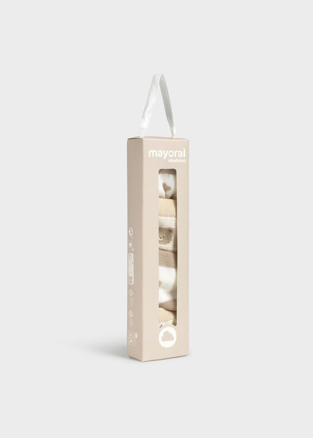 Set 4 calzini corti orsetti neonato Mayoral Newborn beige Mayoral 0 Mesi 55cm