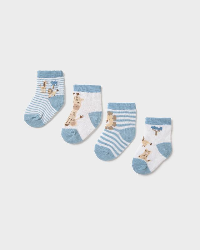 Set 4 calzini corti safari neonato Mayoral Newborn azzurro Mayoral 0 Mesi 55cm