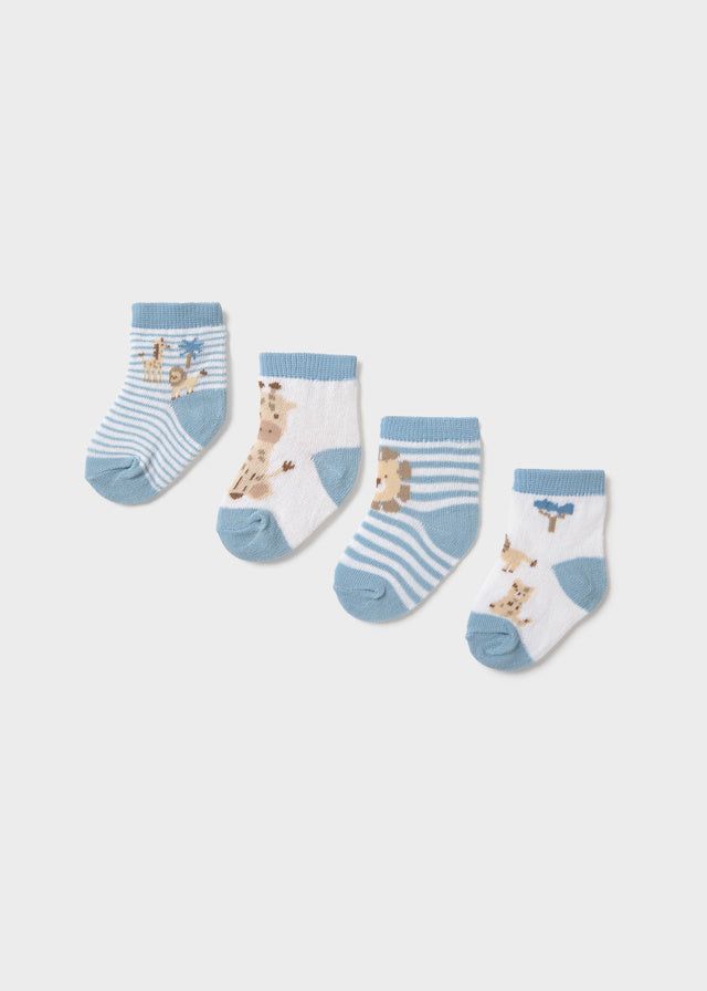 Set 4 calzini corti safari neonato Mayoral Newborn azzurro Mayoral 0 Mesi 55cm