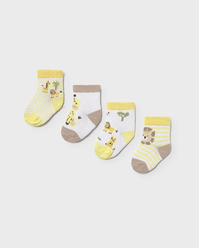 Set 4 calzini corti safari neonato Mayoral Newborn giallo Mayoral 0 Mesi 55cm