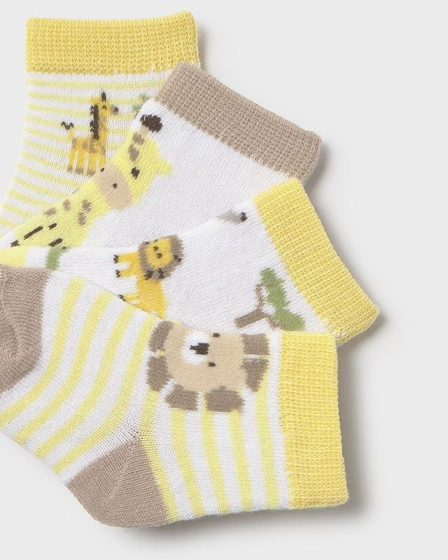 Set 4 calzini corti safari neonato Mayoral Newborn giallo Mayoral 0 Mesi 55cm