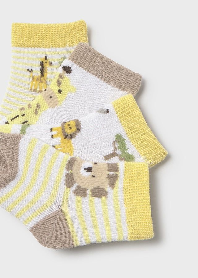 Set 4 calzini corti safari neonato Mayoral Newborn giallo Mayoral 0 Mesi 55cm