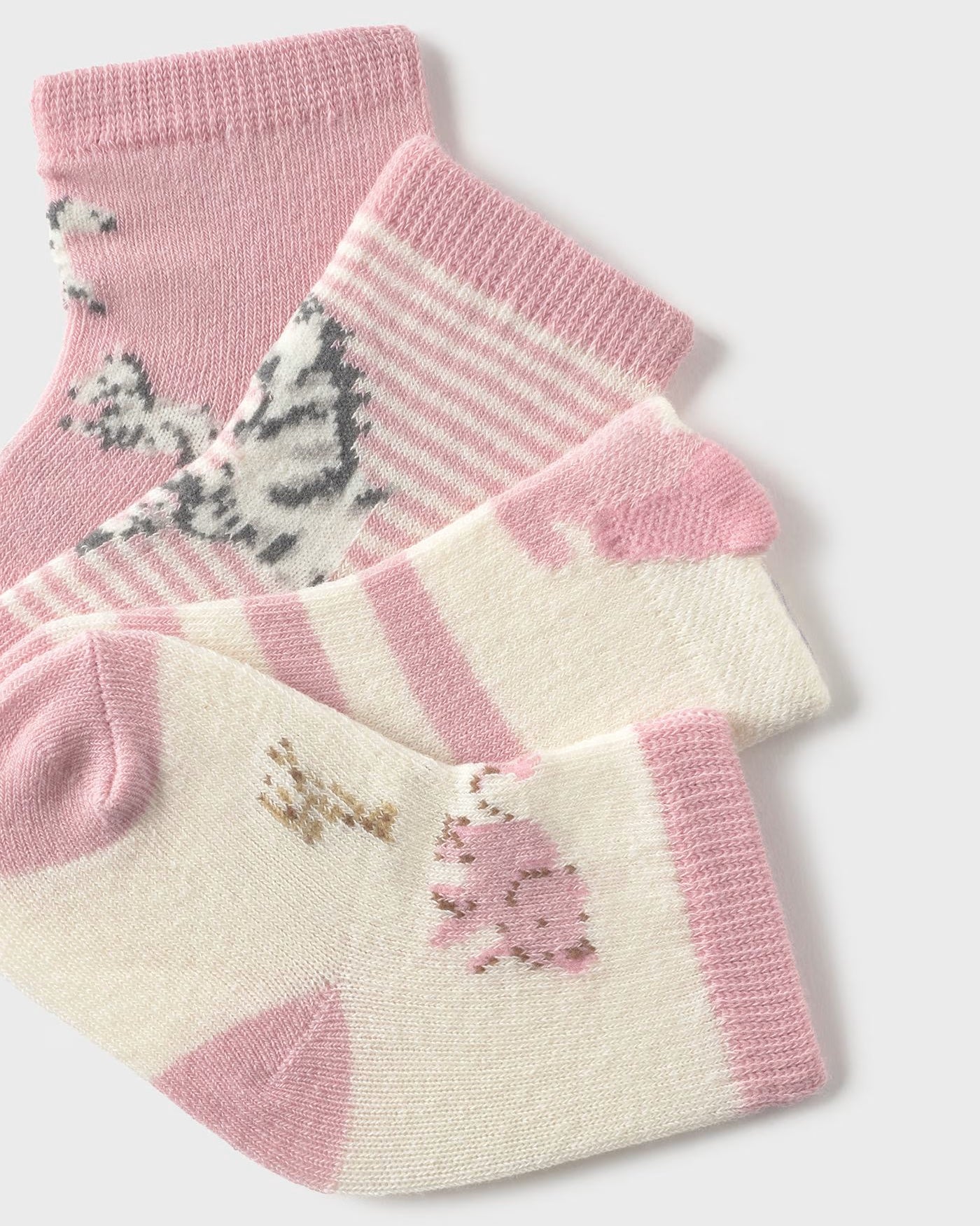 Set 4 paia calzini caldo cotone neonata Mayoral Newborn Safari rosa Mayoral 0 Mesi 55cm