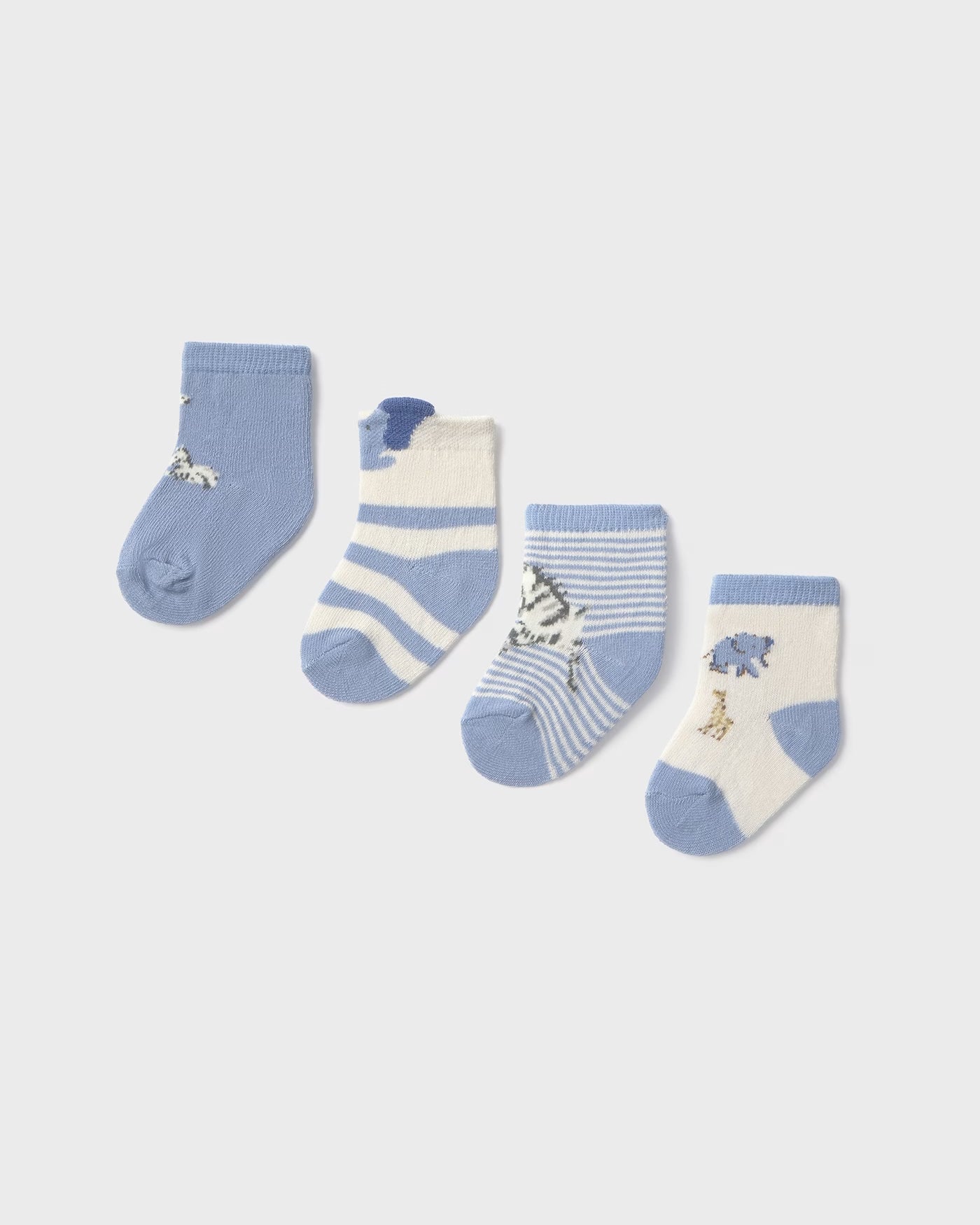 Set 4 paia calzini caldo cotone neonati Mayoral Newborn Safari azzurro Mayoral 0 Mesi 55cm