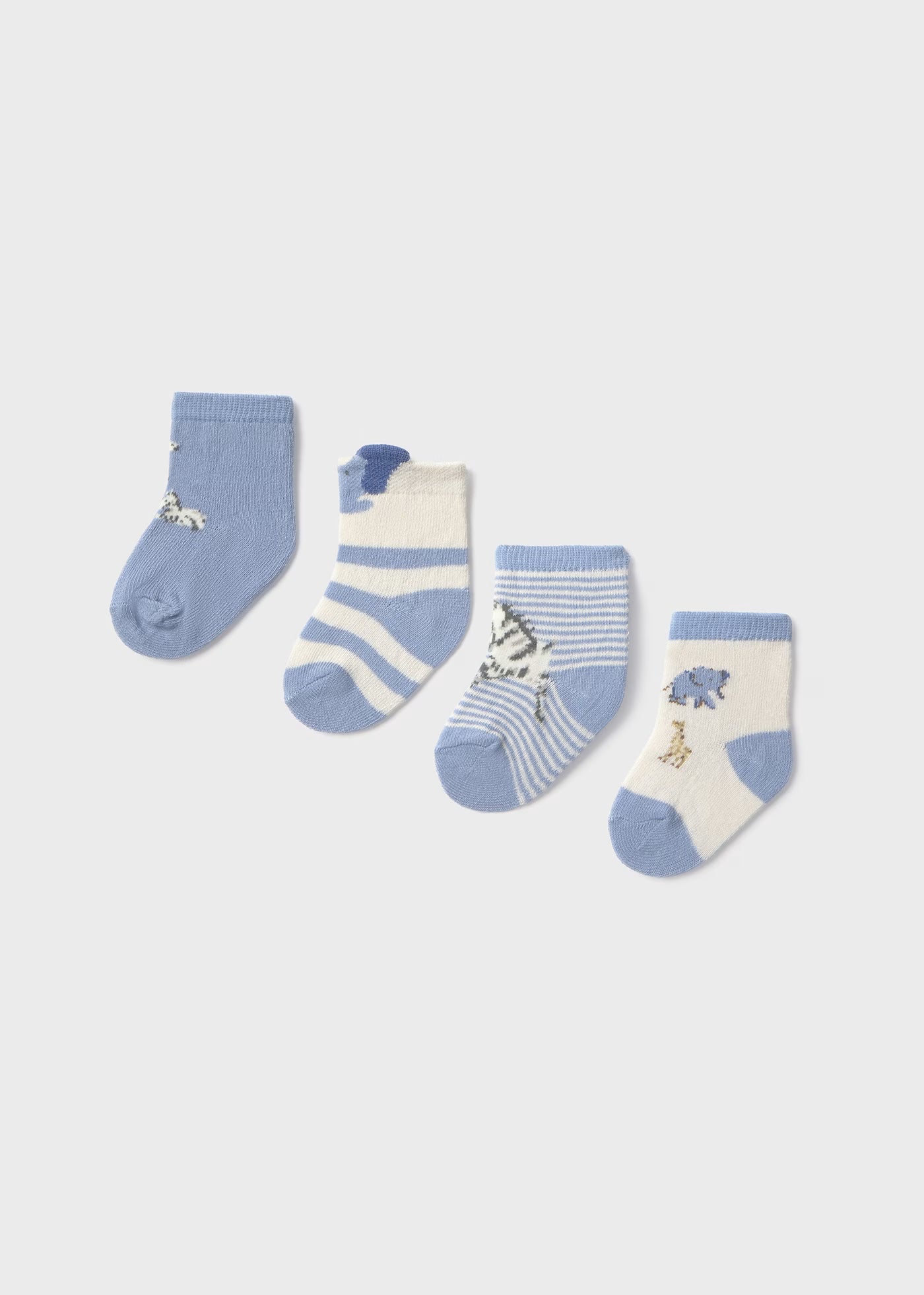 Set 4 paia calzini caldo cotone neonati Mayoral Newborn Safari azzurro Mayoral 0 Mesi 55cm