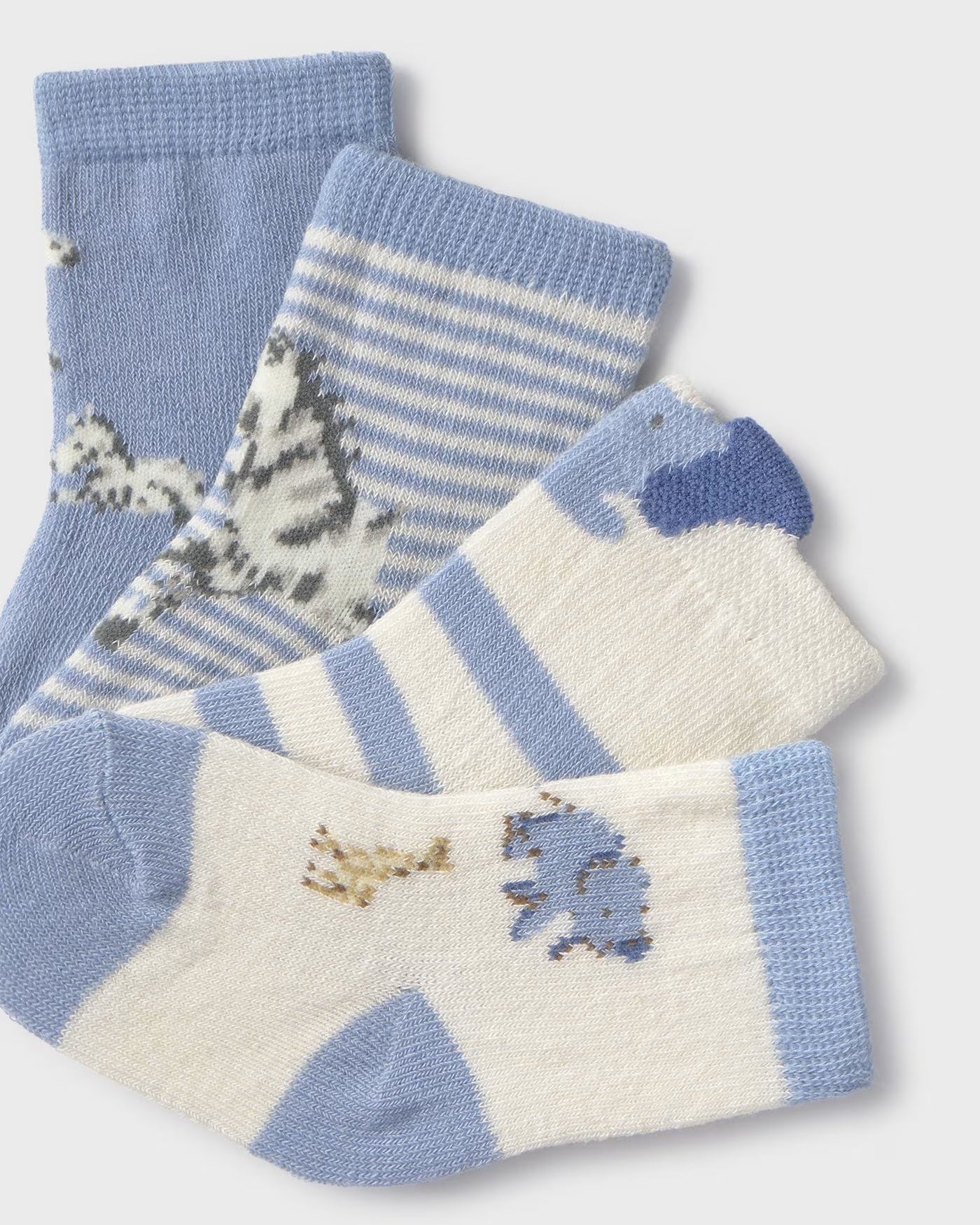 Set 4 paia calzini caldo cotone neonati Mayoral Newborn Safari azzurro Mayoral 0 Mesi 55cm