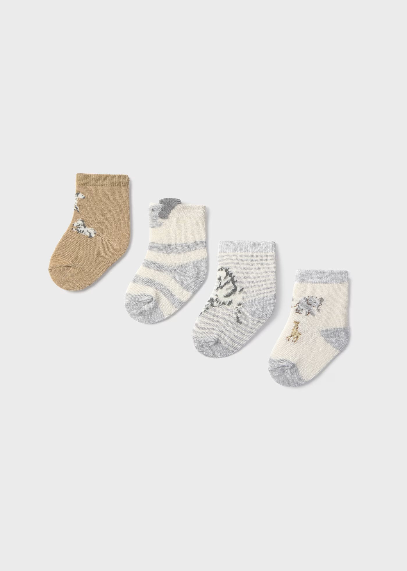 Set 4 paia calzini caldo cotone neonati Mayoral Newborn Safari neutro Mayoral 0 Mesi 55cm