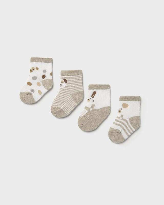 Set 4 paia calzini fresco cotone neonati Mayoral Newborn Beige Mayoral Beige