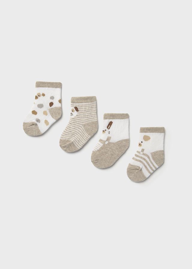 Set 4 paia calzini fresco cotone neonati Mayoral Newborn Beige Mayoral Beige