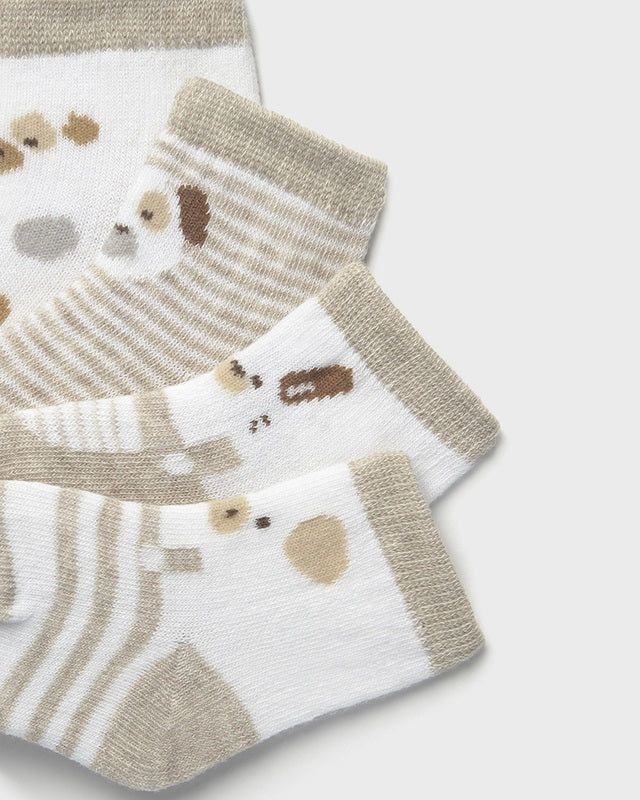 Set 4 paia calzini fresco cotone neonati Mayoral Newborn Beige Mayoral Beige