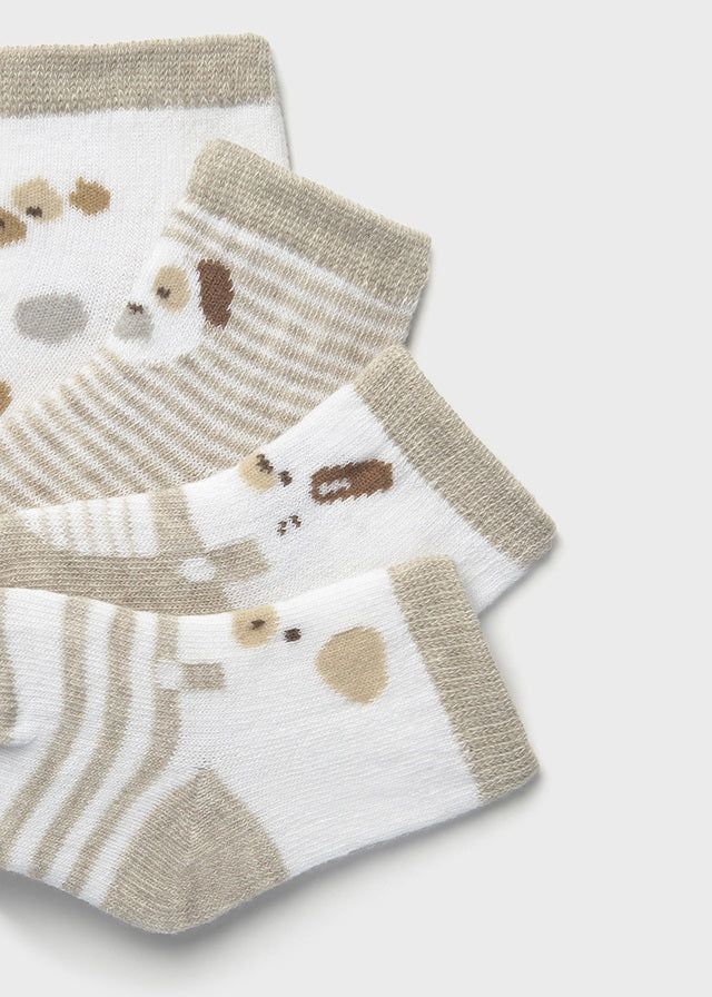 Set 4 paia calzini fresco cotone neonati Mayoral Newborn Beige Mayoral Beige