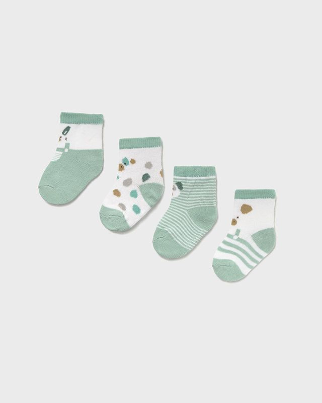 Set 4 paia calzini fresco cotone neonati Mayoral Newborn verde Acqua giada Mayoral Verde