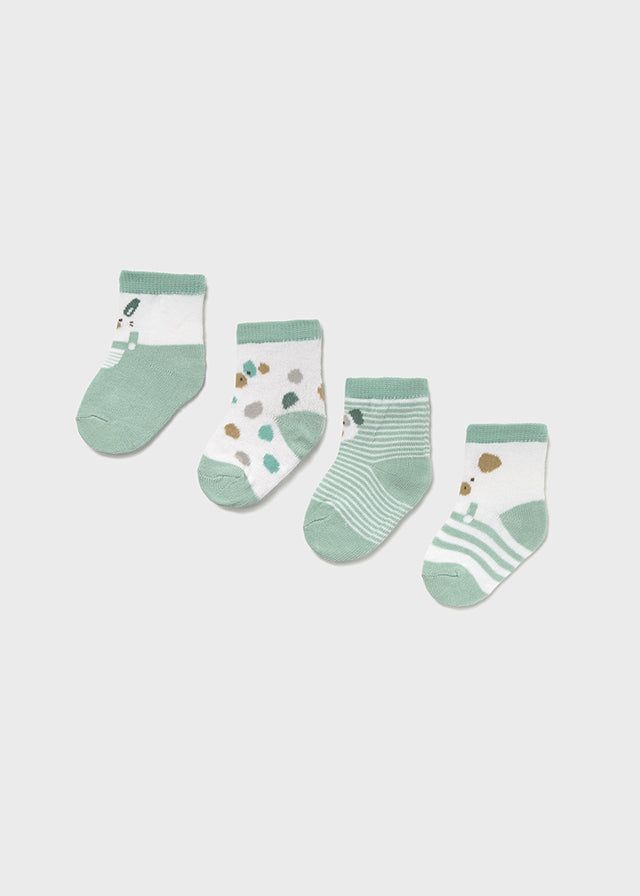 Set 4 paia calzini fresco cotone neonati Mayoral Newborn verde Acqua giada Mayoral Verde