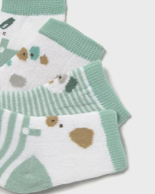 Set 4 paia calzini fresco cotone neonati Mayoral Newborn verde Acqua giada Mayoral Verde