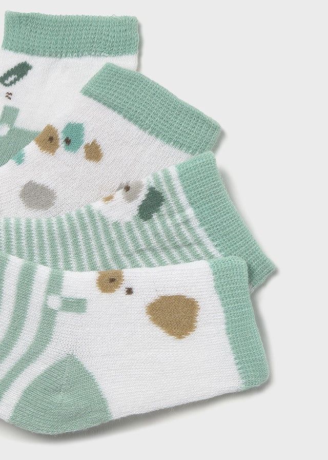 Set 4 paia calzini fresco cotone neonati Mayoral Newborn verde Acqua giada Mayoral Verde