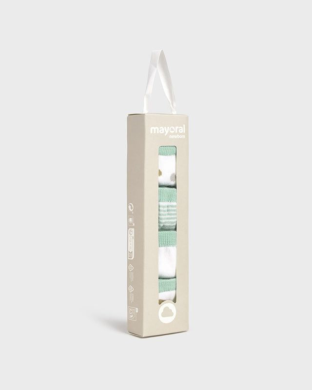 Set 4 paia calzini fresco cotone neonati Mayoral Newborn verde Acqua giada Mayoral Verde