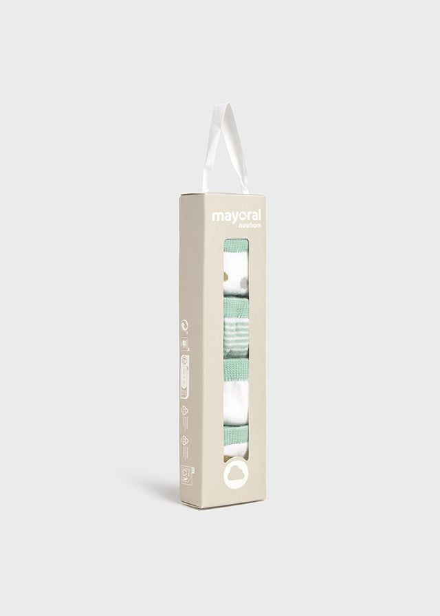 Set 4 paia calzini fresco cotone neonati Mayoral Newborn verde Acqua giada Mayoral Verde