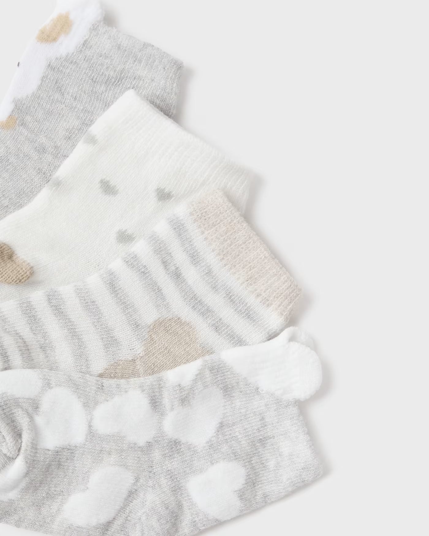Set 4 paia calzini fresco cotone organico neonata Mayoral Newborn beige-grigio Mayoral Neutri