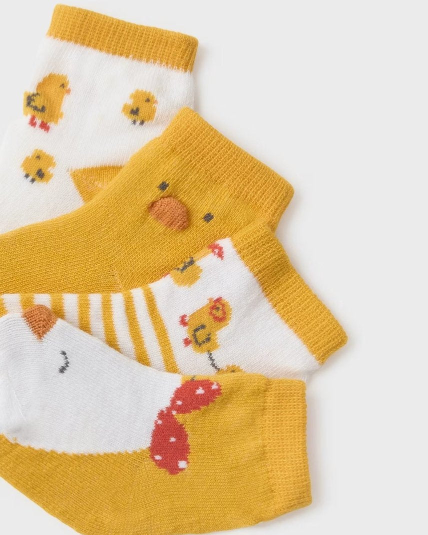 Set 4 paia calzini fresco cotone organico neonati Mayoral Newborn giallo Mayoral Giallo