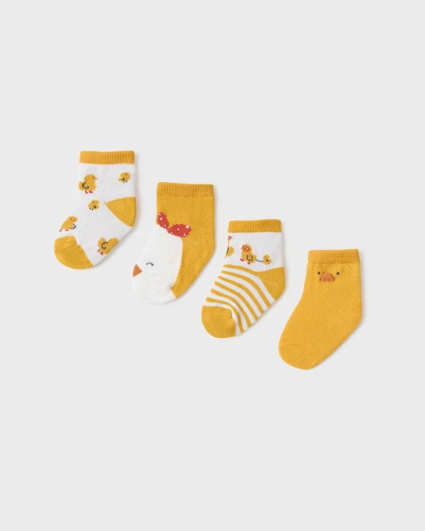 Set 4 paia calzini fresco cotone organico neonati Mayoral Newborn giallo Mayoral Giallo