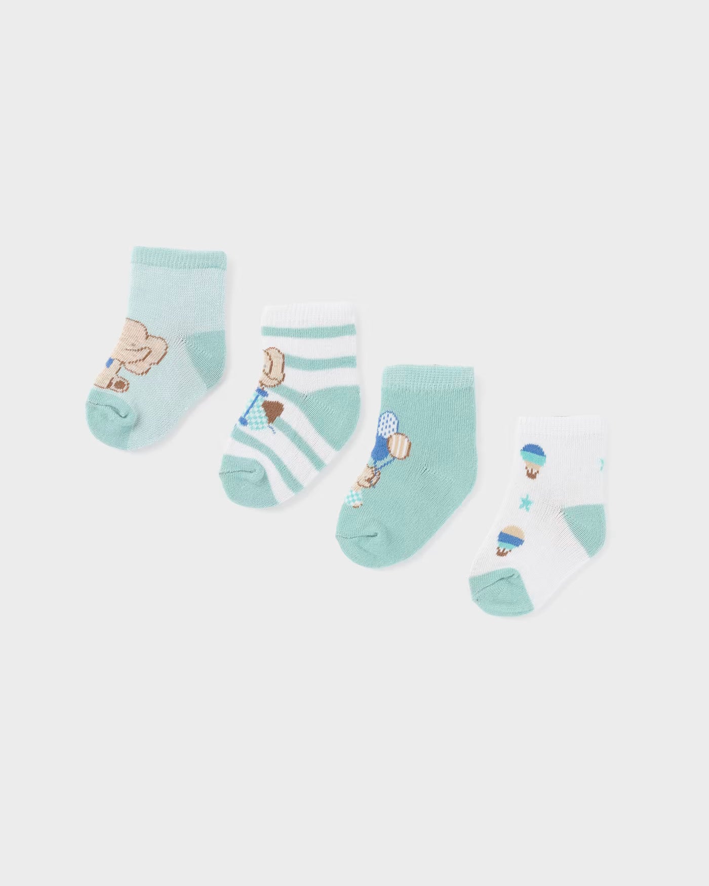 Set 4 paia calzini fresco cotone organico neonati Mayoral Newborn verde Acqua Mayoral Acqua