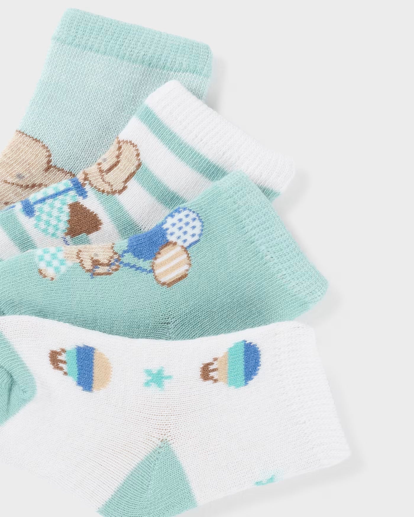 Set 4 paia calzini fresco cotone organico neonati Mayoral Newborn verde Acqua Mayoral Acqua