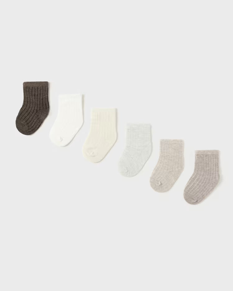 Set 6 calzini caldo cotone neonati Mayoral Newborn costine neutri Mayoral Neutro