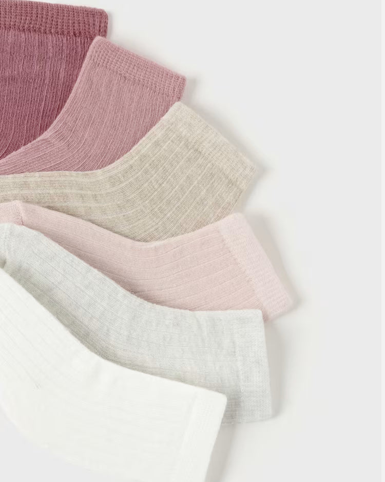 Set 6 calzini caldo cotone neonati Mayoral Newborn costine rosa Mayoral Rosa