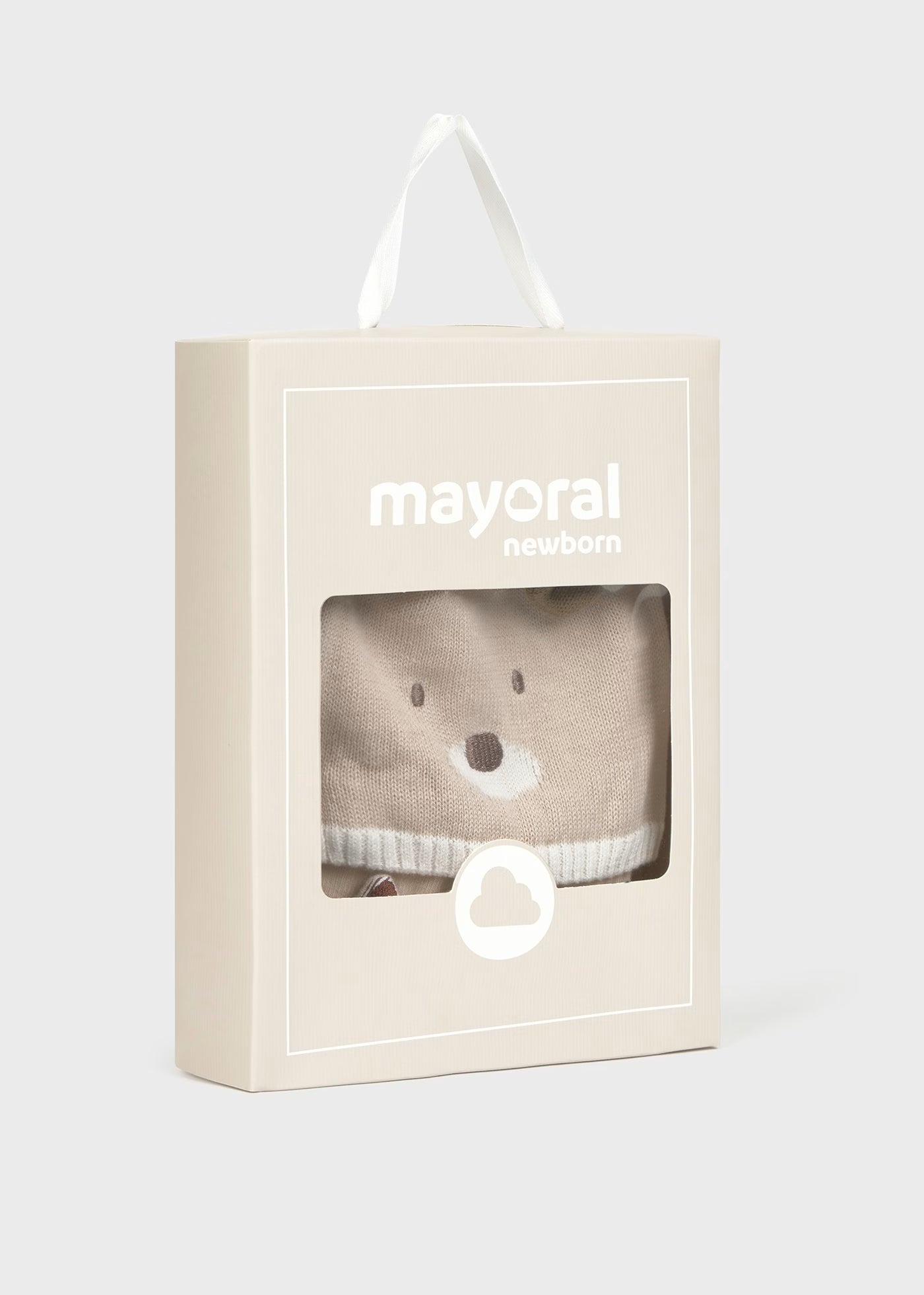 Set cappello e calzini filo cotone neonato Mayoral Newborn Animal beige Mayoral Beige
