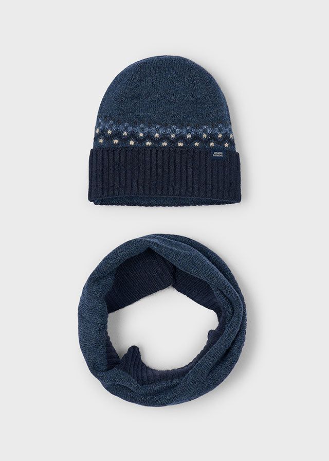Set cappello e scaldacollo bambino Mayoral blu mix Mayoral 4 Anni 104cm