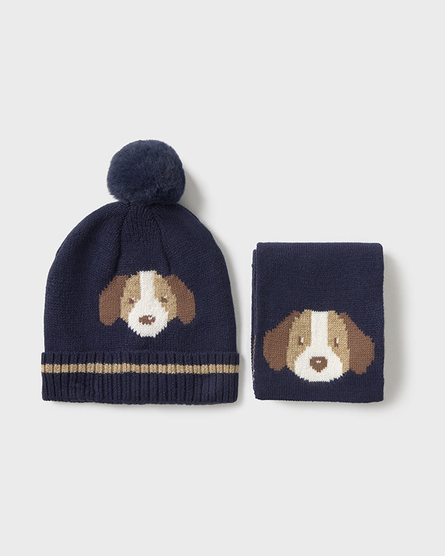 Set cappello e sciarpa cagnolino neonato Mayoral blu Mayoral 6 Mesi 68cm