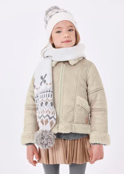 Set cappello e sciarpa jacquard bambina mayoral grigio - ErreGiModaBimbo