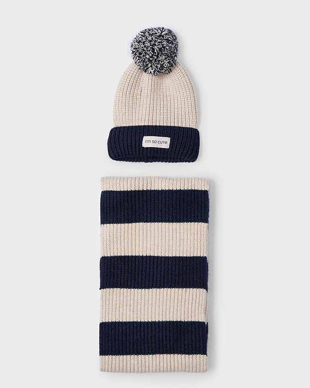 Set cappello e sciarpa righe bambina mayoral blu marino Mayoral Blu