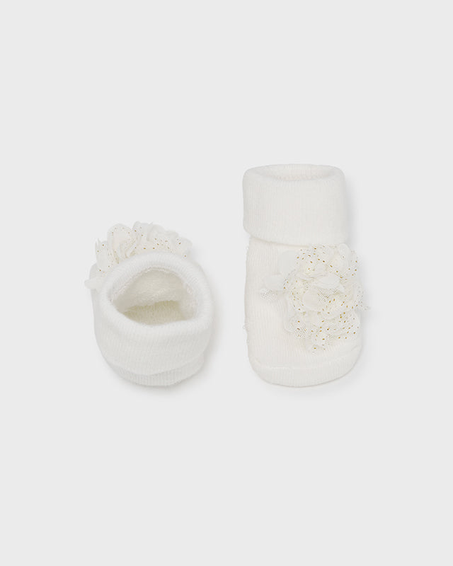 Set fascia e calzini fiore neonata Mayoral Newborn panna Mayoral Panna