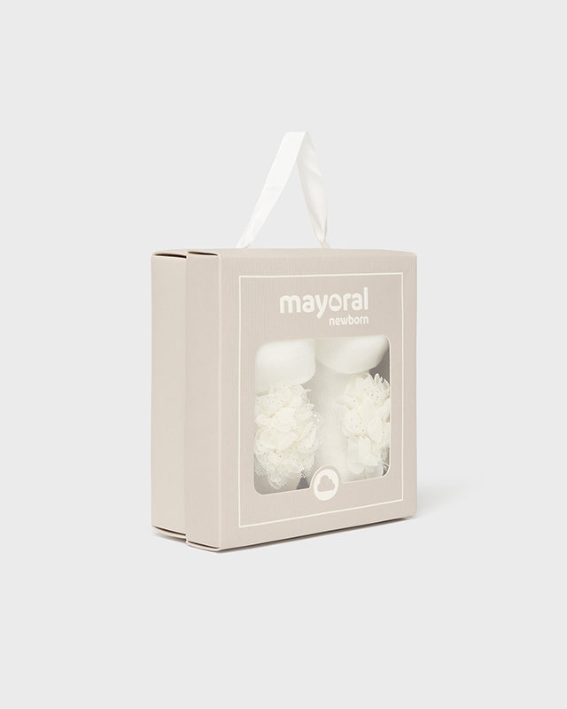 Set fascia e calzini fiore neonata Mayoral Newborn panna Mayoral Panna