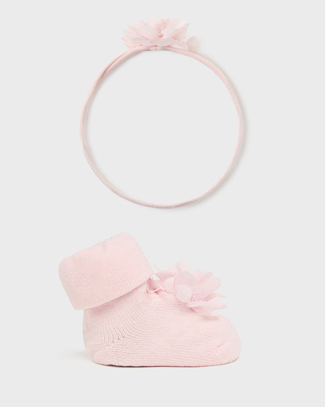 Set fascia e calzini fiore neonata Mayoral Newborn rosa Mayoral Rosa