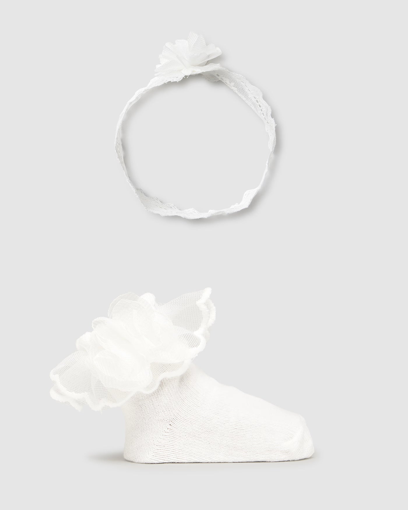 Set cerimonia fascia e calzini neonata Mayoral Newborn bianco Mayoral Bianco