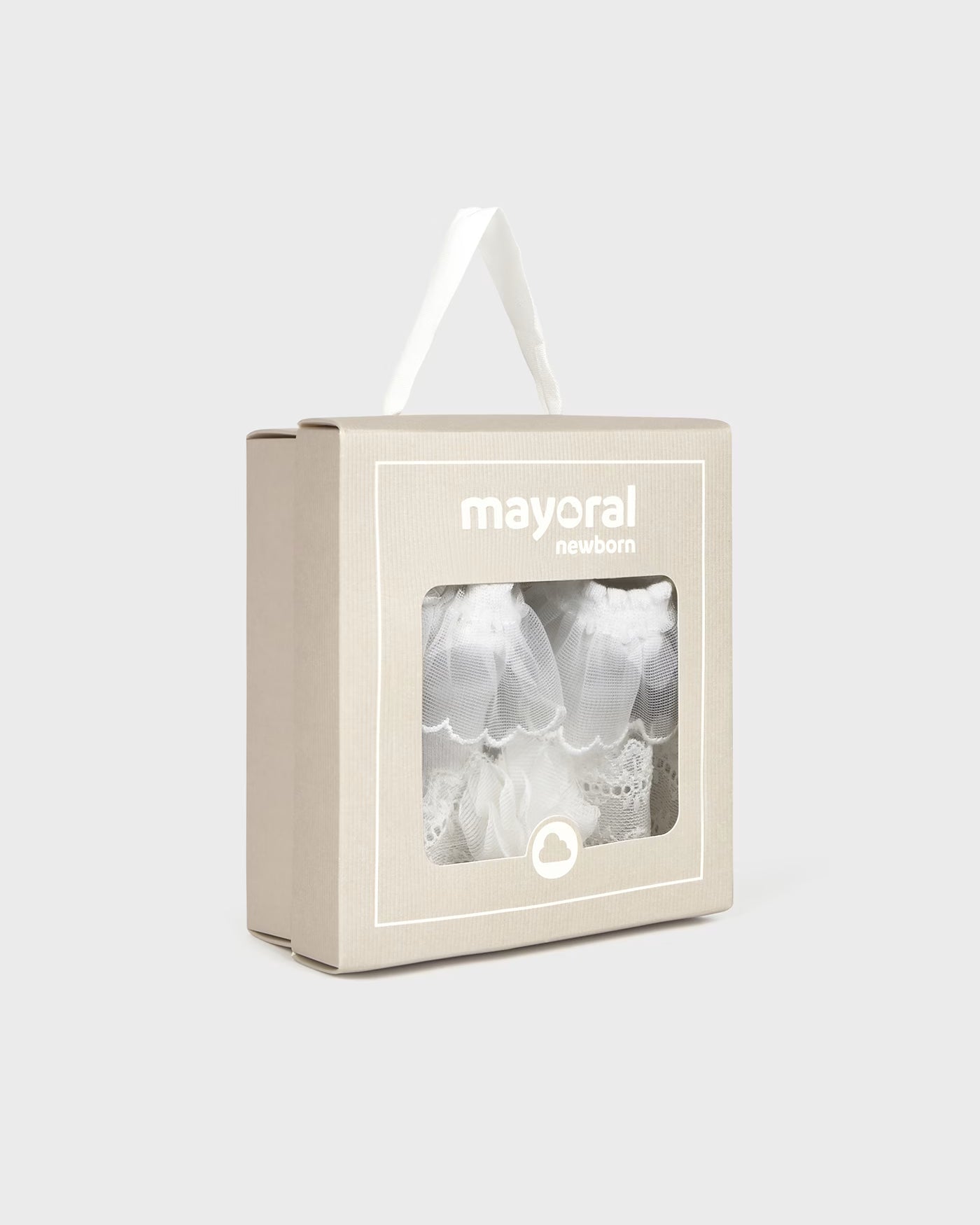Set cerimonia fascia e calzini neonata Mayoral Newborn bianco Mayoral Bianco
