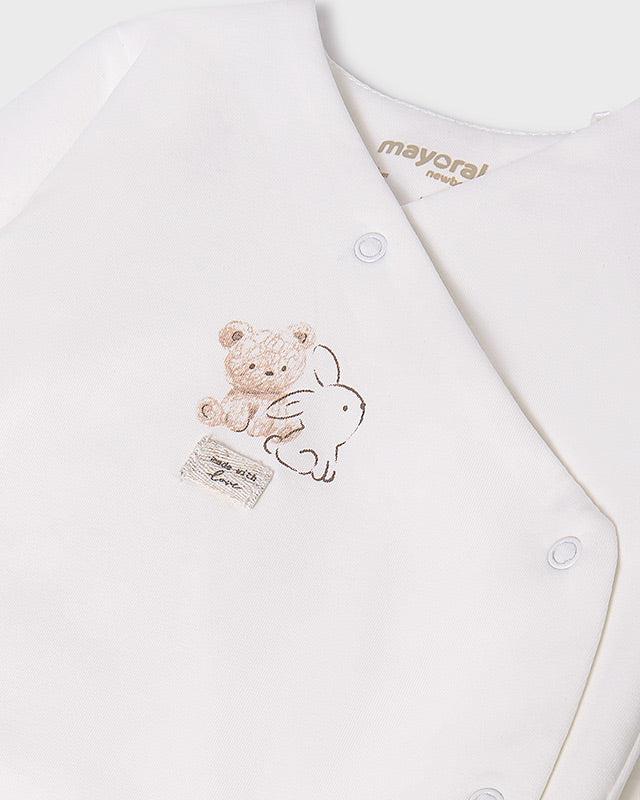 Set regalo 3 pezzi con pigiama neonati unisex Mayoral Newborn panna Mayoral Panna