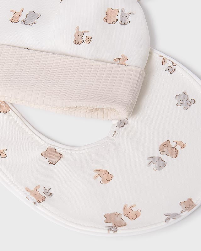 Set regalo 3 pezzi con pigiama neonati unisex Mayoral Newborn panna Mayoral Panna